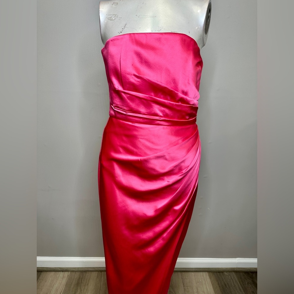 Sau Lee Priyanka Strapless Satin Gown US 4 $495 - Picture 5 of 11